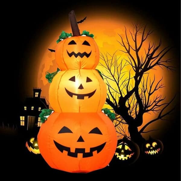Oppustelig Halloween Græskarstabel - 1,4 m Udendørs & Indendørs Indretning til Hjem, Have-FO-