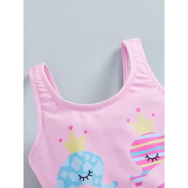 Barn Toddler Baby Flickor En Delig Baddräkt Strandkläder Volang Sjöhäst S Rosa Pink 2XL/130