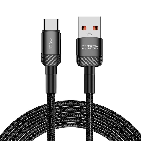 Tech-Protect 100W/5A 3m USB-C -kaapeli UltraBoost Evo Musta 90