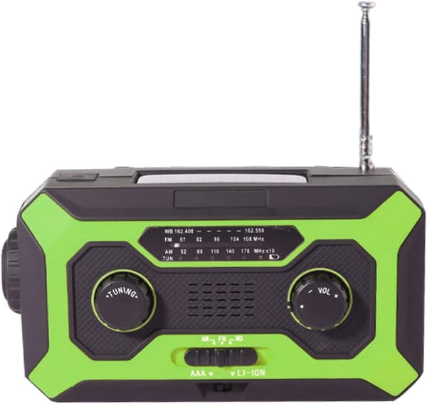 Værradio, Nød-håndsveivlampe, Bærbar Overlevelses-Solradio, 2000mAh Stor Batterikapasitet-FO-