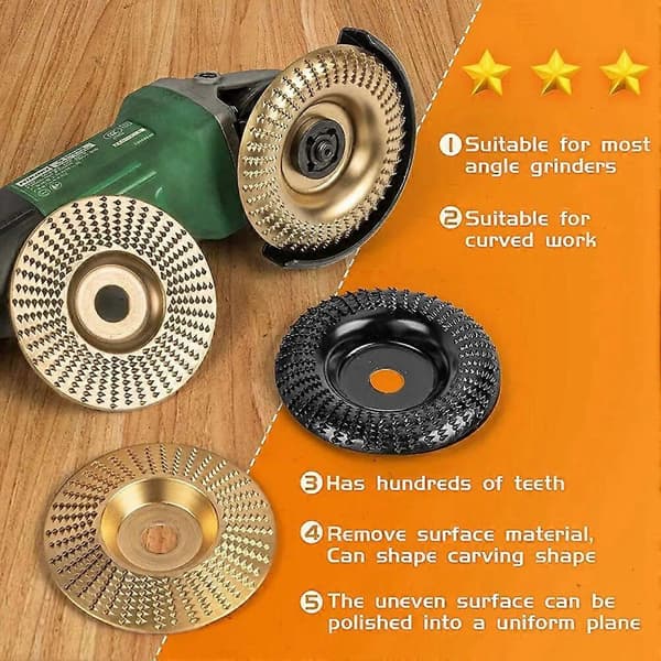 4-pack Angle Grinder Wood Carving Disc Set Wood Shaper Carving Disc for Angle Grinder Accessories Wood Shaping Tool-FO-