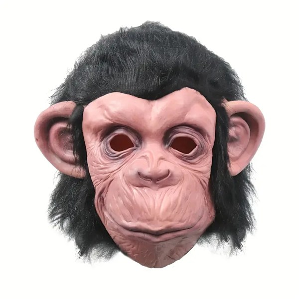 Latex Vivid Monkey Maske med Paryk Rolig Helansiktsdyr Maske Klædning Op Tilbehør Halloween Cosplay Kostume Prop Party Dekorationer Pro mask