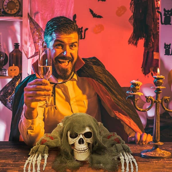 3-delt Halloween-jordmarkør skelet, skelet, tre dele-FO-