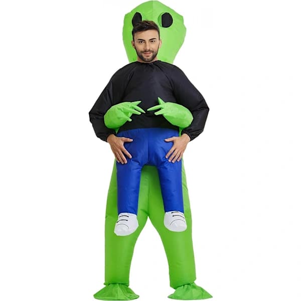 Oppusteligt rumvæsenkostume til voksne, One Size passer de fleste 150-190 cm til Halloween-FO-