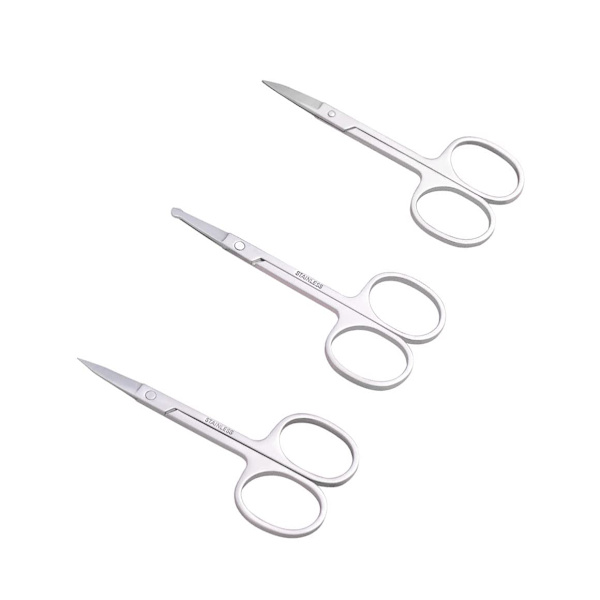 3-pack små ögonbryns- och näshårssaxar, skäggtrimmer