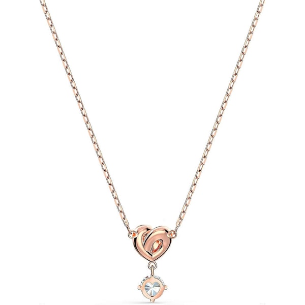 Høykvalitets Twist Love Heart Rundt Diamant Halskjede Dame Swarovski Element Krystall Kragebenslenke