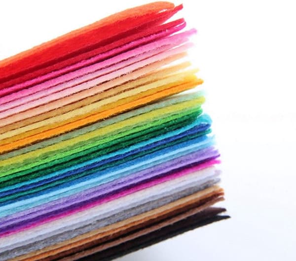 Farvede filtark til DIY-håndværk, syning og håndlavede projekter Kleur