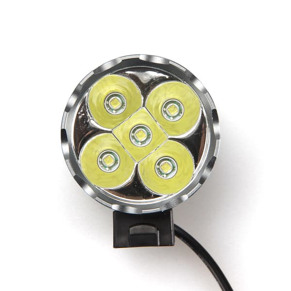 6000 Lumen Sykkellykt 5 LED Vanntett Hodelykt Oppladbart Batteri-FO-