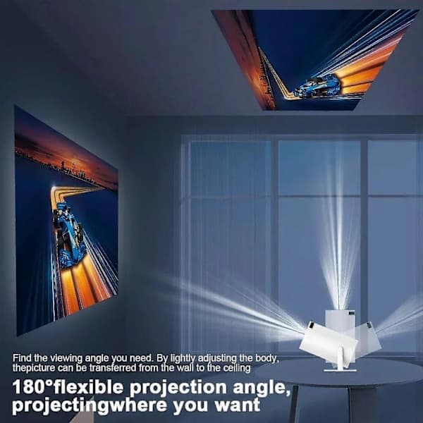 5G 4K Smart Projektor - HD LED WiFi Bluetooth Hjemmekino med HDMI USB Android-støtte