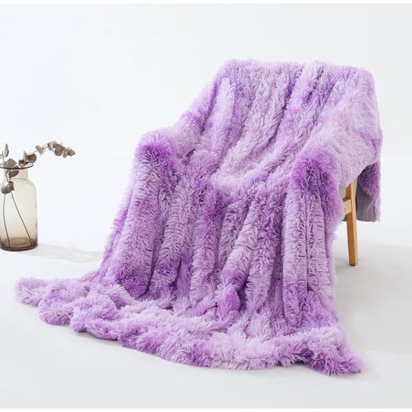 Kaksinkertaiset pitkäkarvaiset pörröpeitot, liila purple purple XL