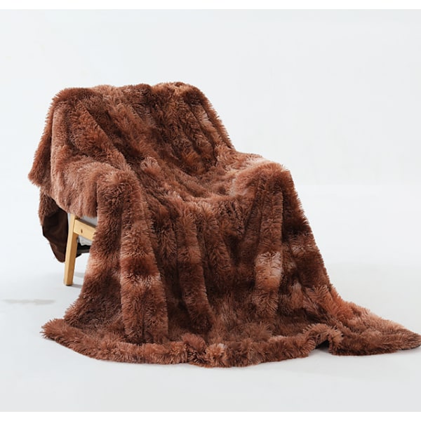 Dobbeltlags Let Langhåret Shaggy Tæppe Brun brown brown S