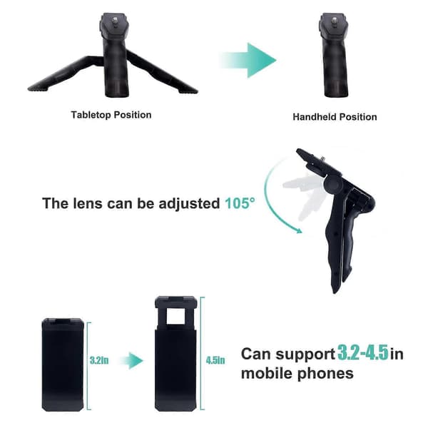 Smartphone Vlogging Kit med stativ og mikrofon til iPhone Android-FO-