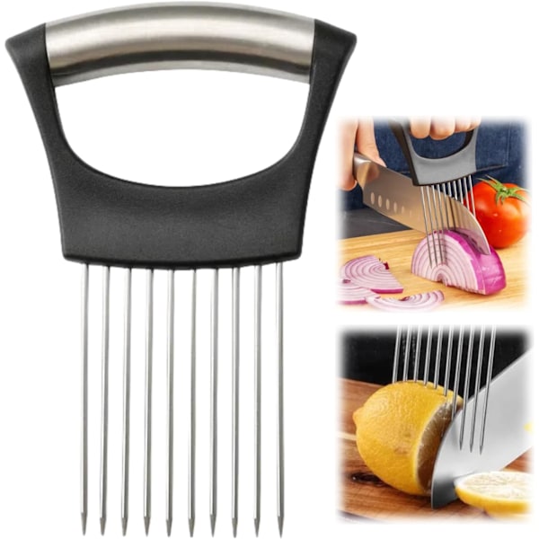 Stainless Steel Onion Slice Holder, 2024 Upgraded Onion Holder for Slicing, Lemon Slicer Vegetable Cutter, Chopper Slicing Assistant Tool