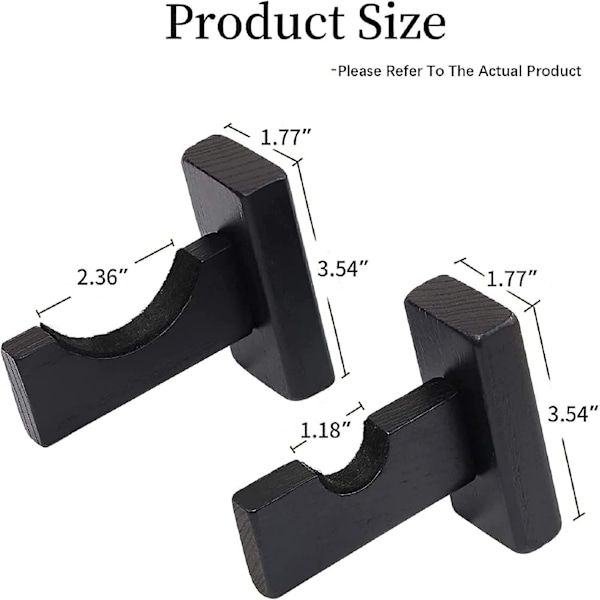 Baseball Bat Display Veggfeste, Softball Bat Stativ For Horisontal Visning, Massivt Tre Med Myk Filt Og Skjulte Skruer