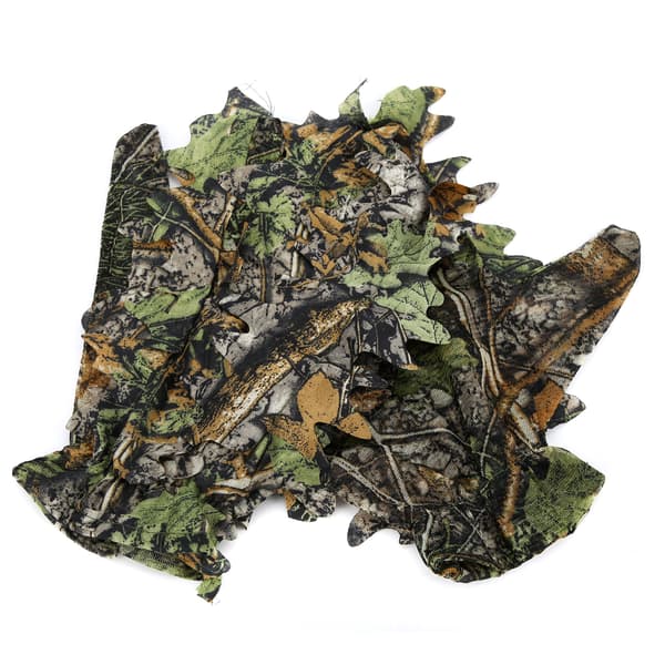 3D Comfortable Leaf Camo Pongee Full Finger Non-Slip Hunting Gloves for Outdoor Use-FO-