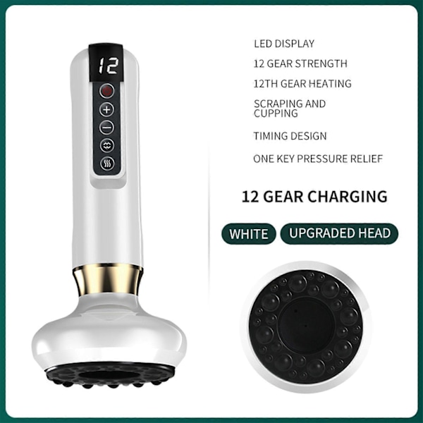 Koppningsset, Gua Sha Massage, Värme- och Tryckavlastning med 12 Inställningar, Smart Bärbar Koppning, Laddningsbart Koppningsmassageverktyg