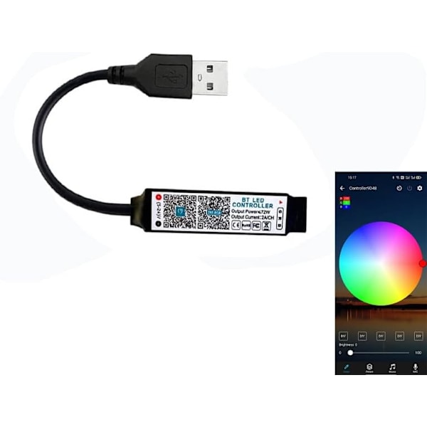 Mini RGB Bluetooth Controller DC 5V 12V 24V Music BT Smart APP Light Controller for RGB LED Strips (USB 5V 30W)