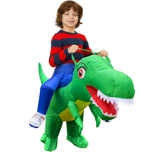 Oppustelig dinosaurdragt til sportspræstationer, ridning dinosaurdragt, Halloween-kostume Store øjne grøn l-monteret dinosaur Big eyes green l mount dinosaur Toddler 80-100cm