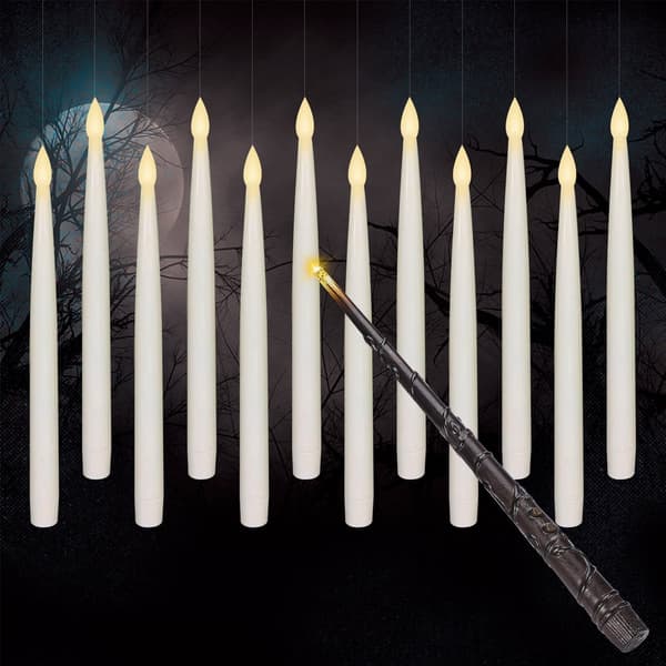 12-pak flydende stearinlys med LED-lysstang og timer-FO-