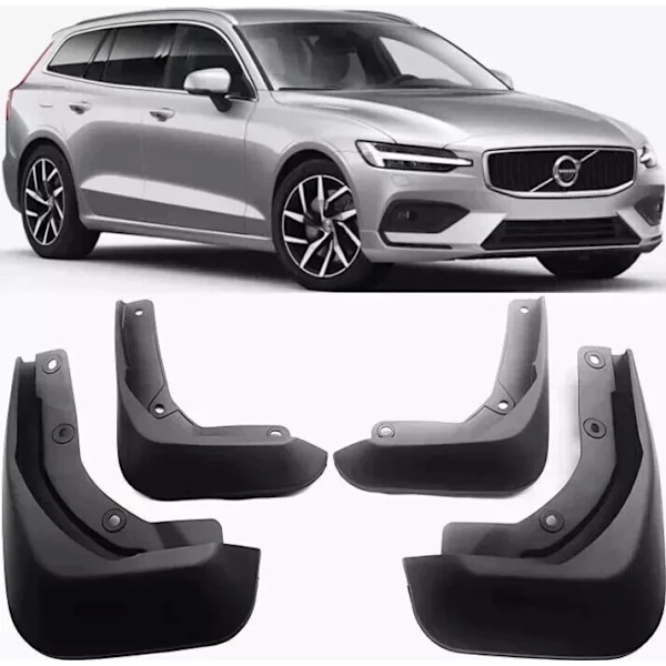 Kompatibelt gjutet set stänkskydd stänklappar FÖR 2019-2024 Volvo V60 Kombi Herrgårdsvagn