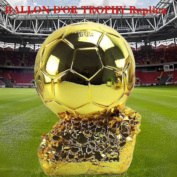 Harts Ballon d'Or-trofé, gullbelagt, fotballutmerkelse, beste spiller, pokaler, fans, interiør, dekorasjon, 16 cm