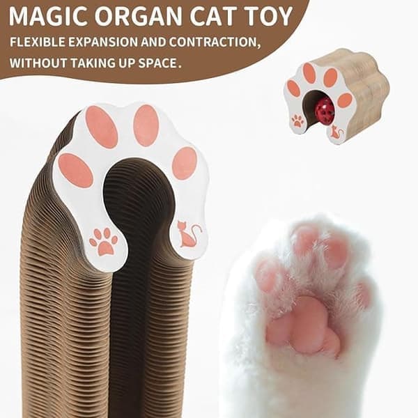 Sammenleggbar klorematte for katter med ball- og bjelleleke
