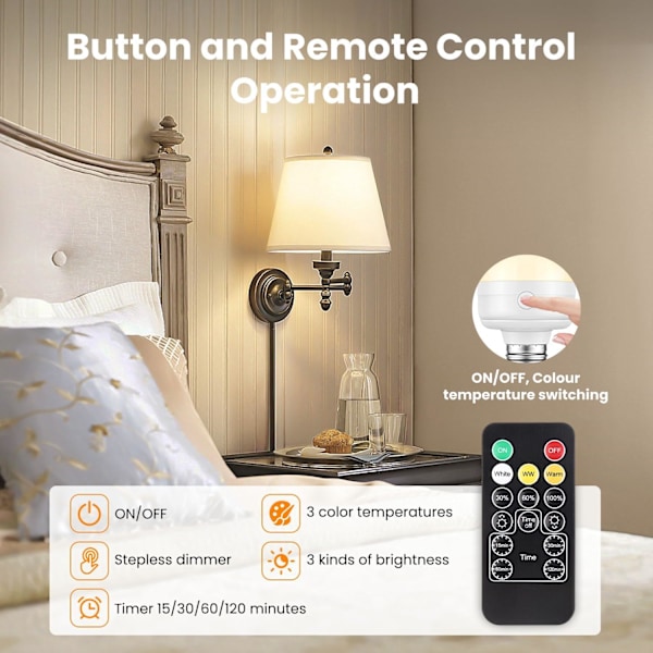 USB Rechargeable E27 LED Bulb with Remote & Timer-FO-