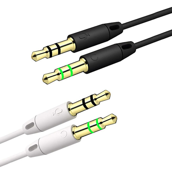 Ljudkontaktkabeladapter 3,5 mm hona till 2 hanar 3,5 mm splitter