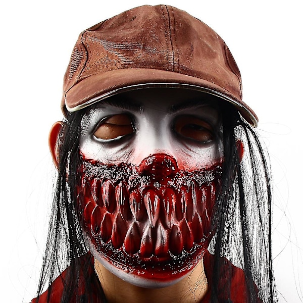 Verinen kauhumask Halloween-koriste Pelottava verinen zombimask Kauhuvampyyrimask Cosplay-tarvike A