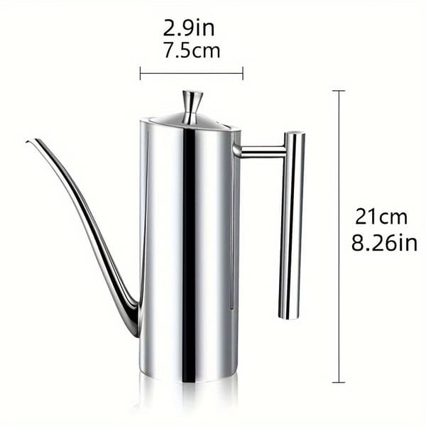 Oliedispenser i rustfrit stål med drypfri tud og håndtag til madlavning i køkkenet 700ml