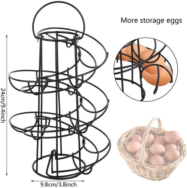 Egg Holder Moderne Spiral Dispenser Oppbevaringsstativ Spar plass for Ki-FO-