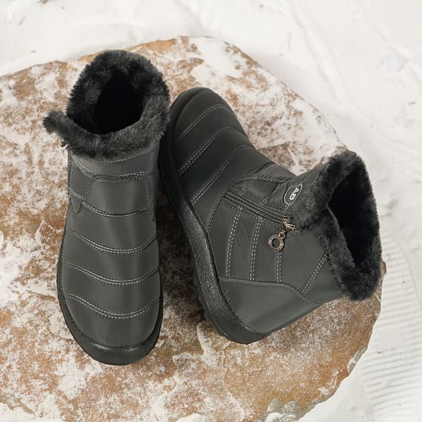 Vinterkängor för kvinnor med sidodragkedja, varmt flanellfoder EU 40 Black