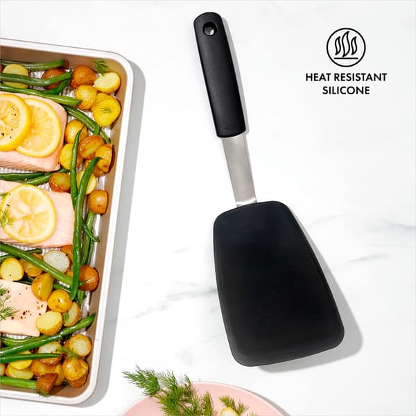 Ytterfilé stekspad silikon stekspad non-stick pan omelett spatel silikonhandtag pannkaksspatel stekspad