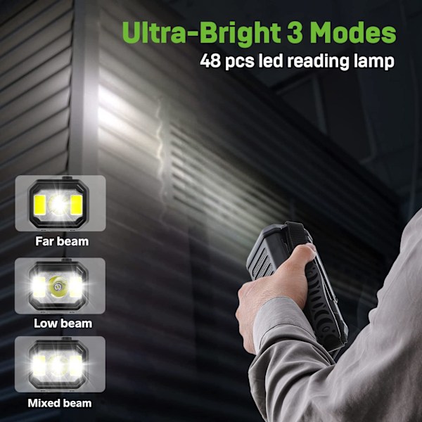 Nödradio med vev, 10000mAh nödradio, solradio AM/FM väderradio, USB Type-C laddning, ficklampa och LED-läslampa