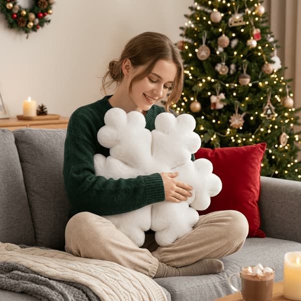 Snefnug-pude kreativ sofapude til soveværelse og stueindretning 40x40cm White