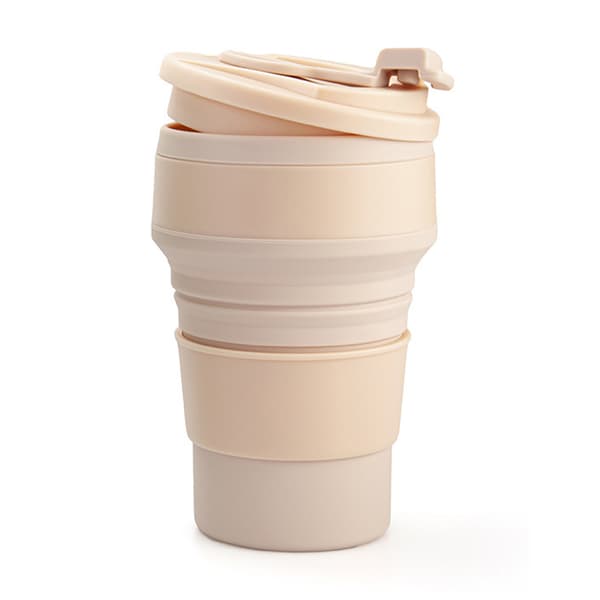 Sammenleggbar kaffekopp for reise Silikon sammenleggbart krus med-FO-