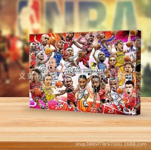 NBA Julekalender 2024 til Jul - NBA Julekalender 24 Låger, James, Kobe, etc. Ternede Gaver-FO-