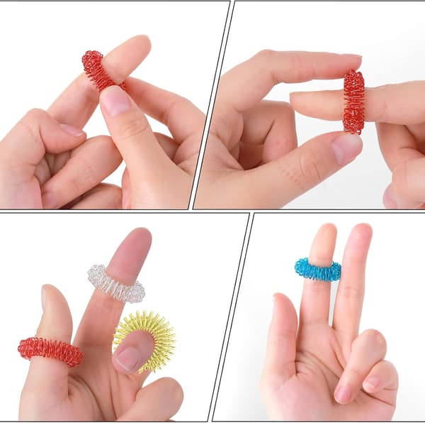 30 stykker piggede sensoriske fingerringe Akupressurring sæt God pigget Fidget Ri-FO-