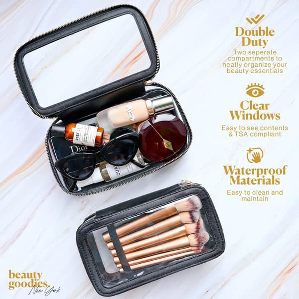 Klar Rejse Makeuptaske Organizer Sort, 1 stk Sunmostar-FO-