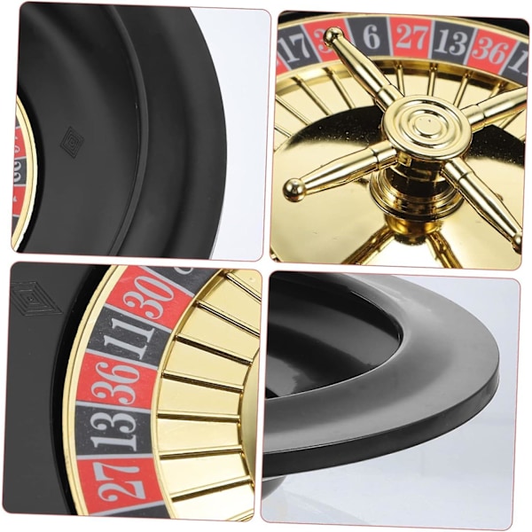 Träroulette Bordsspel i Europeisk Stil - Roterande Casinohjulsdekoration fw