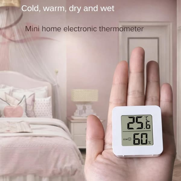 Mini digitalt hygrometer og termometer - Mini indendørs temperatur- og fugtighedsmåler med LCD-display