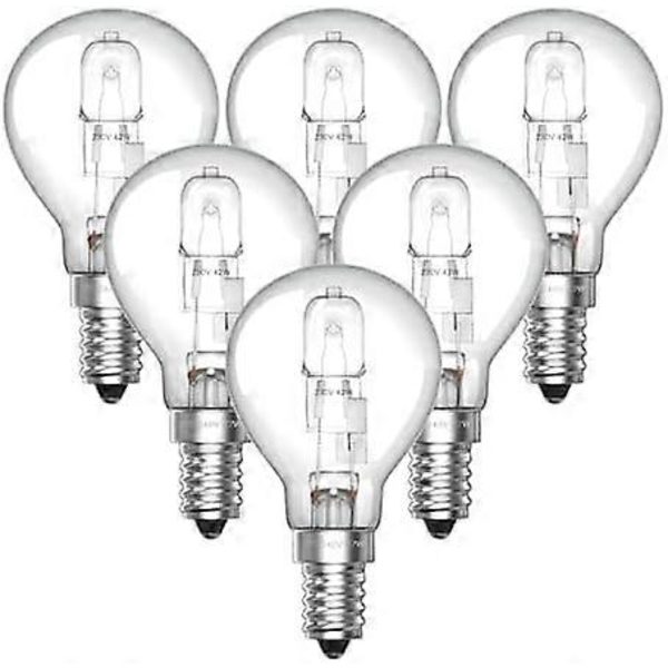 6-pak E14 28W dæmpbare halogenpærer, varm hvid 2700K-FO-