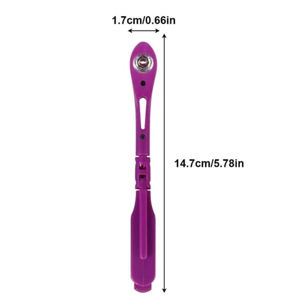 Læselampe, 90° foldbar LED natlampe, LED bogklipslampe, bærbar studie bogklipslampe/mappe, lilla-FO-