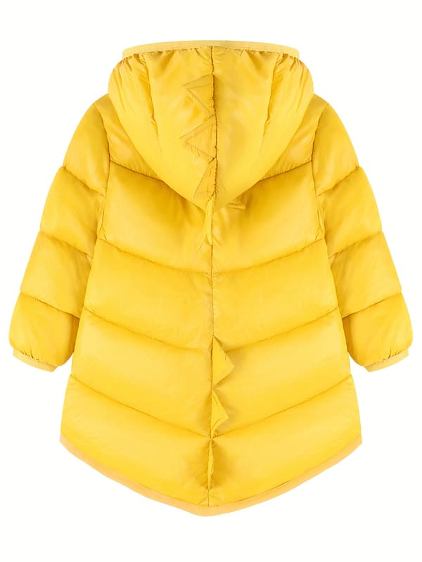 Vindtät pufferjacka med dinosaurietema för barn 5-6Y Bright Yellow