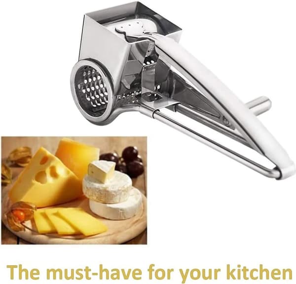 Parmesan rivjern, parmesanmølle, ostekutter med sveiv, rustfritt stål, tåler oppvaskmaskin-FO-