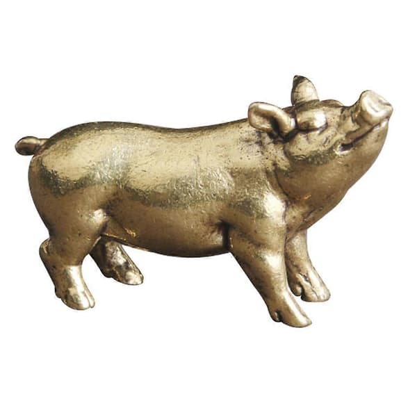 Gylden Messing Mini Gris Figur til Dekoration 5 Stk Retro Dyre Bordpynt-FO-
