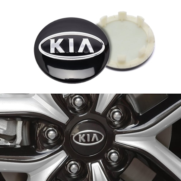 4-Pack - Kia Centrumkåpor / Hjulnav Emblem - Bil