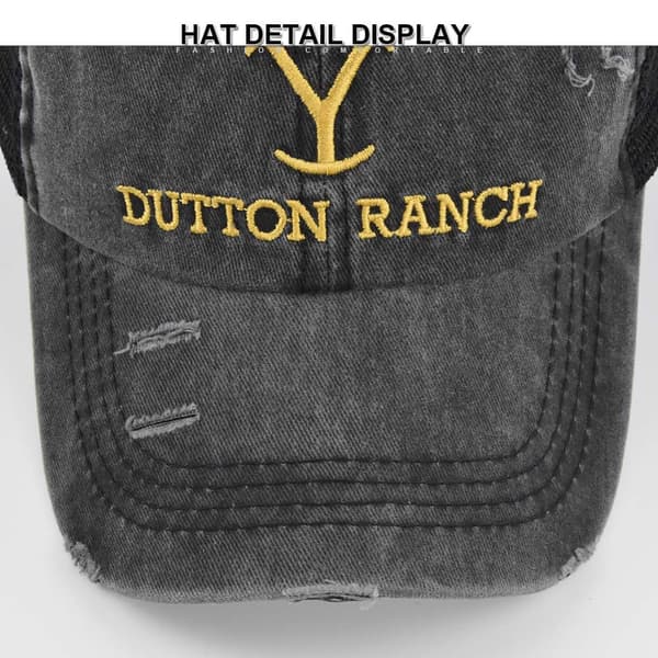 Yellowstone Dutton Ranch Baseball Cap Justerbar brodert caps-FO-