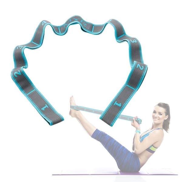 Stretchband, gymnastikband med 9 öglor, yoga stretch-FO-