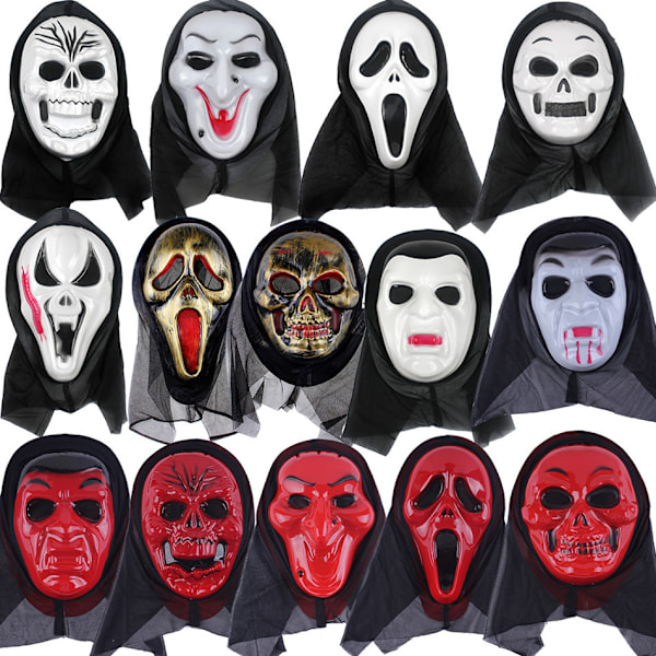 Halloween Retro-naamio Spöke Festivaali Maskeraadijuhlat Kauhu Pelottava Kallo Antik Kokonaiskasvojen Huutava Naamio White Scream